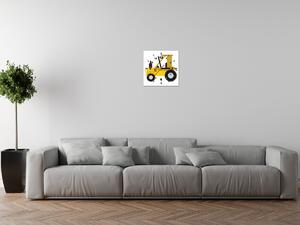Obraz s hodinami Traktor Rozmery: 40 x 40 cm