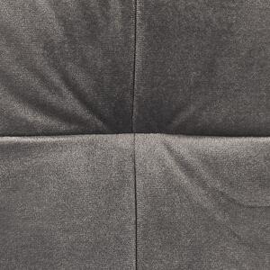 Rohová rozkladacia sedacia súprava sivá zamatová čalúnená ľavá pohovka s úložným priestorom