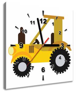 Obraz s hodinami Traktor Rozmery: 30 x 30 cm