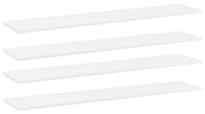 Prídavné police 4 ks, biele 100x20x1,5 cm, drevotrieska
