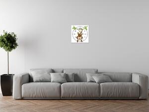 Obraz s hodinami Opička na lane Rozmery: 30 x 30 cm