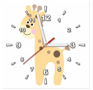 Obraz s hodinami Žirafa Rozmery: 30 x 30 cm