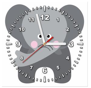 Obraz s hodinami Slon Rozmery: 30 x 30 cm