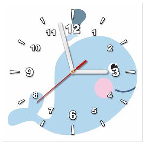 Obraz s hodinami Veľryba Rozmery: 30 x 30 cm
