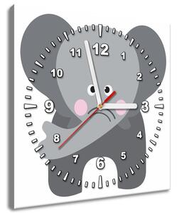 Obraz s hodinami Slon Rozmery: 40 x 40 cm