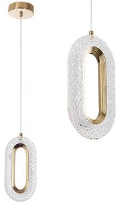 Toolight Toolight, LED krištáľový závesný luster, 7W, 500lm, G113-1CP, zlatá, OSW-09708