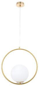 Toolight Toolight, stropná lampa visiaca sklenená guľa z bieleho zlata G109-1W Gold, OSW-09734
