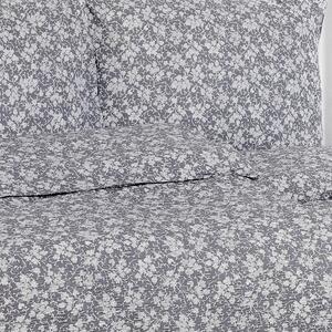 Goldea krepové posteľné obliečky - vzor 942 popínavé kvety na tmavo sivom 140 x 200 a 70 x 90 cm