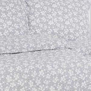 Goldea krepové posteľné obliečky - vzor 941 popínavé kvety na svetlo sivom 140 x 200 a 70 x 90 cm