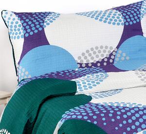 Goldea krepové posteľné obliečky - farebné kruhy na sivom 140 x 200 a 70 x 90 cm