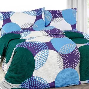Goldea krepové posteľné obliečky - farebné kruhy na sivom 140 x 200 a 70 x 90 cm