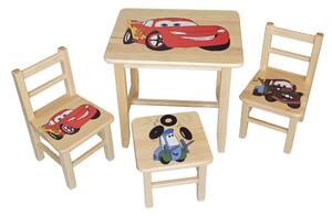 Detský stôl so stoličkami Autá (Výber zo štyroch vzorov)