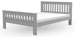 Drevená manželská posteľ s roštom Laura - sivá Rozmer: 140x200