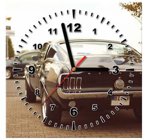 Obraz s hodinami Ford Mustang, 55laney69 Rozmery: 30 x 30 cm