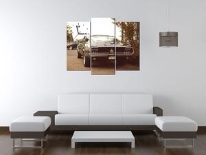 Obraz s hodinami Ford Mustang, 55laney69 - 3 dielny Rozmery: 90 x 70 cm
