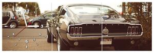Obraz s hodinami Ford Mustang, 55laney69 - 3 dielny Rozmery: 90 x 30 cm