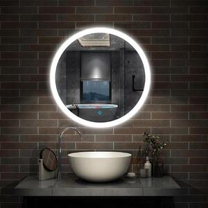 D‘Eluxe Kúpeľňové podsvietené LED zrkadlo 60cm ROUND RO32U