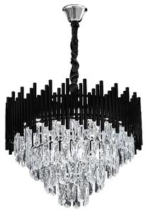 Toolight Toolight, krištáľové závesné svietidlo 50cm, 7xE14, G063-CP, čierna, OSW-08690