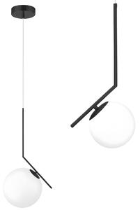 Toolight Toolight, stropná lampa sklenená guľa G107-1W, čierna-biela, OSW-09732
