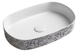 Isvea Isvea, INFINITY OVAL keramické umývadlo na dosku, 55x36cm, terrazzo, 10NF65055-2L-TRZ
