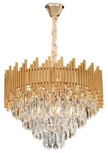 Toolight Vintage, krištáľové závesné svietidlo 50cm, 7xE14, G062-CP, zlatá, OSW-08997