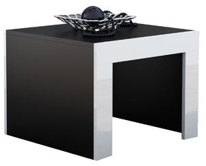 MEBLINE Konferenčný stolík TESS 60 čierny / biely lesk
