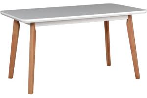 MEBLINE Stôl OSLO 7 80x140/180 biely MDF / buk prírodný