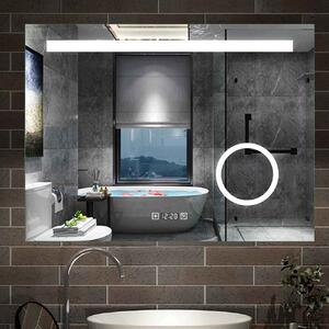 D‘Eluxe Kúpeľňové podsvietené LED zrkadlo 80x60cm MULTIFUNKČNÉ MZ47X