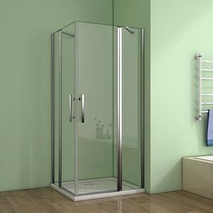 Sprchovací kút MELODY A2 100 cm s dvoma jednokrídlovými dverami s pevnou stenou vrátane sprchovej vaničky z liateho mramoru