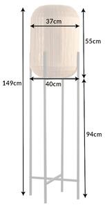 Dizajnová stojanová lampa Tahir 149 cm papierový ratan