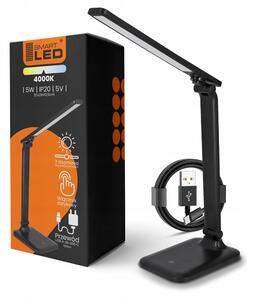 Smart LED LED stolná dotyková pracovná lampa 5W 200Lm USB-C čierna farba