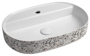 Isvea Isvea, INFINITY OVAL keramické umývadlo na dosku, 60x40cm, terrazzo, 10NF65060-2L-TRZ