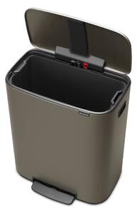 Sivý nášľapný oceľový odpadkový kôš 60 l Bo – Brabantia