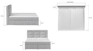 Kvalitná box spring posteľ Vanity 180x200, biela
