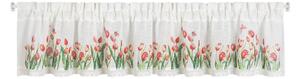 Biela záclona STELLA s potlačou tulipánov 150x30 cm