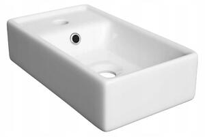 Erga Kim, závesná WC skrinka 39x21x60 cm + keramické umývadlo 40cm, biela lesklá, ERG-207-D-04003+1406