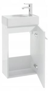 Erga Kim, závesná WC skrinka 39x21x60 cm + keramické umývadlo 40cm, biela lesklá, ERG-207-D-04003+1406