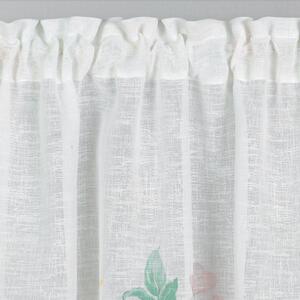 Biela záclona ASTEJA s potlačou kvetov 150x60 cm