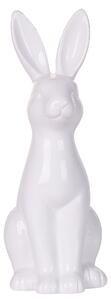 Dekoratívna figúrka biela keramická 39 cm v tvare veľkonočného zajačika sviatočné do jedálne