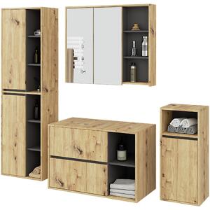 Ak furniture Kúpeľňová zostava VAMI II dub artisan/grafitovo šedá