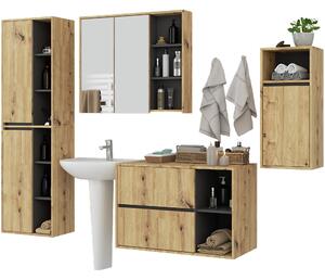 Ak furniture Koupelnová sestava VAMI dub artisan/grafitově šedá