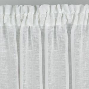 Biela záclona na páske MARI s potlačou makov 150x60 cm