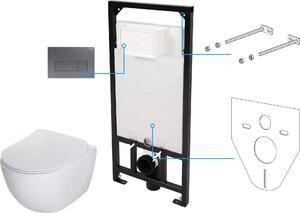 Deante Peonia, závesný WC set 6v1 pod omietku, biela-grafitová, DEA-CDET6ZPW