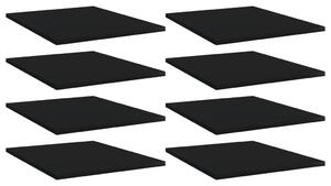 Prídavné police 8 ks, čierne 40x50x1,5 cm, drevotrieska