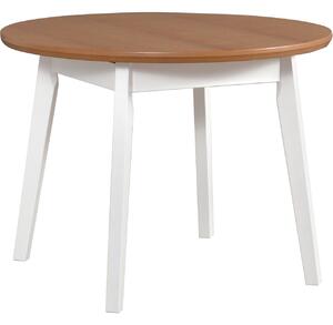 MEBLINE Stôl OSLO 4 100x100/130 dubová dyha / biely