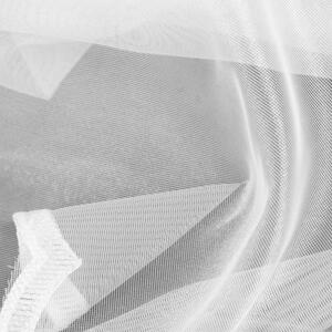 Biela záclona na krúžkoch KARA s výšívanou vlnkou 300x145 cm
