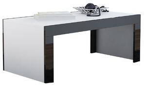 MEBLINE Konferenčný stolík TESS 120 biely / čierny lesk