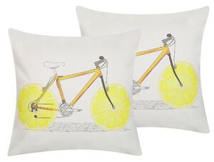 Dekoratívny vankúš viacfarebná potlač bicykla sada 2 ks bavlna 45 x 45 cm moderný dizajn