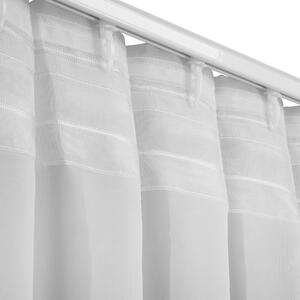 Design 91, Hotová záclona s riasiacou páskou - Simone biela hladká, š. 3 m x d. 1,7 m