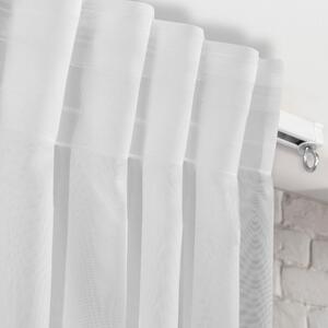 Design 91, Hotová záclona s riasiacou páskou - Simone biela hladká, š. 3 m x d. 1,7 m